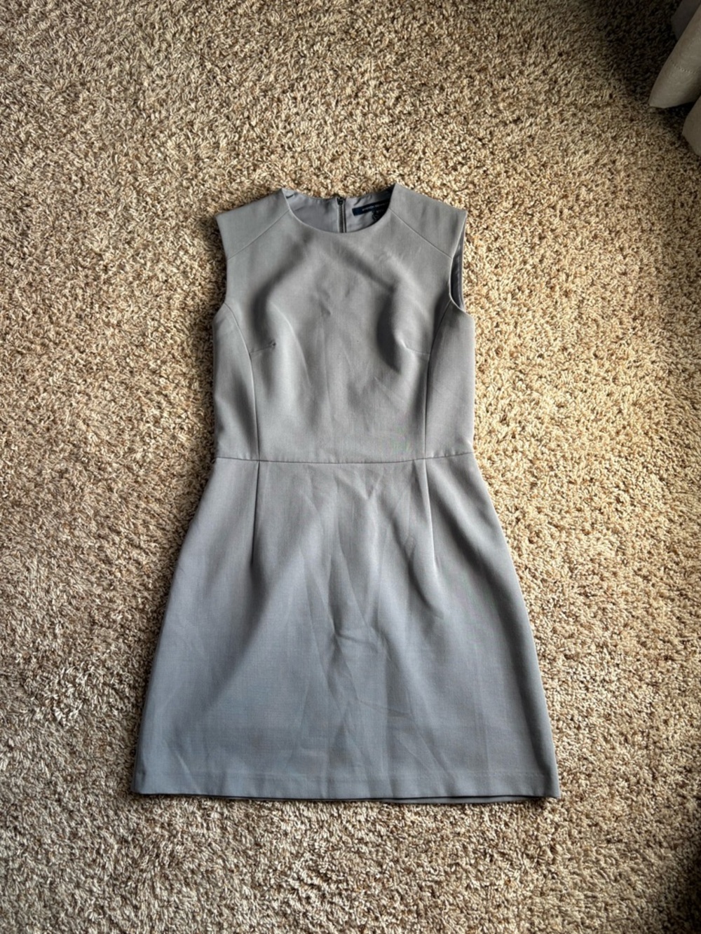 French Connection Sleek Light Grey Mini Sheath Dress